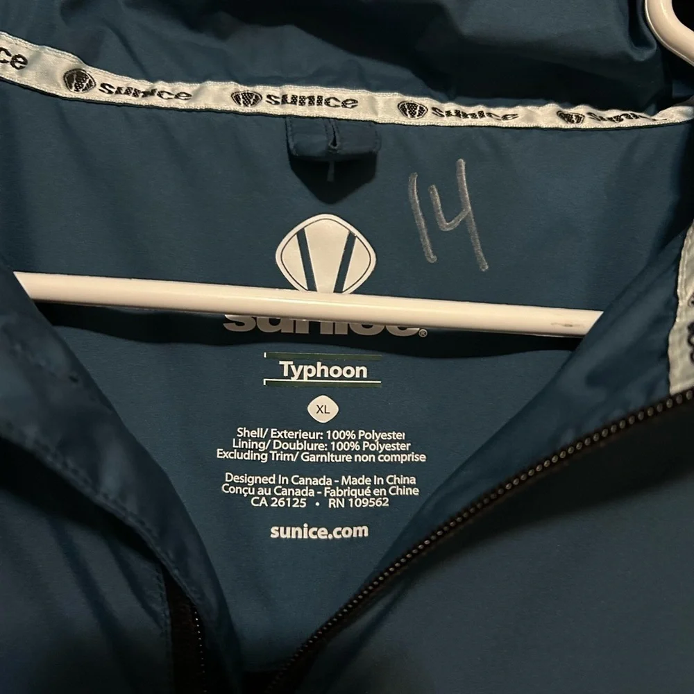 Sunice Men's Dark Blue Windbreaker with White Accents